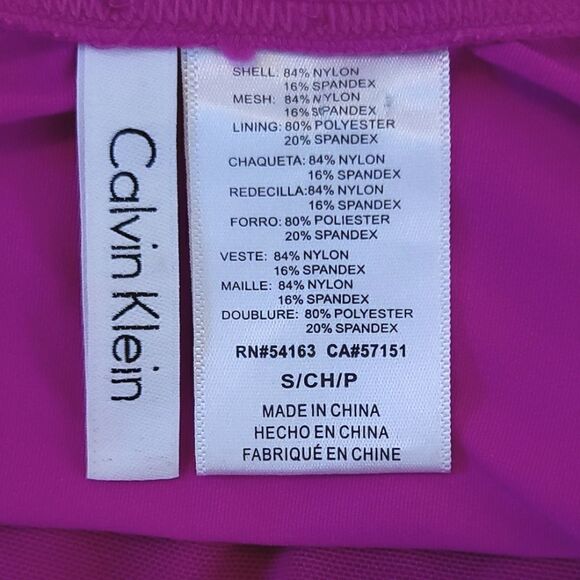 Calvin Klein Pink V-neck Ruched Side UV Protection Tankini Swimsuit Tank Top S - Picture 5 of 7